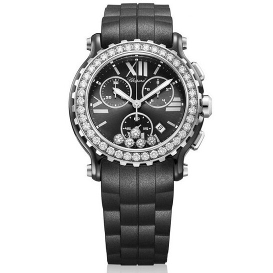 Chopard Happy Sport Black Dial Chronograph Ceramic and White Gold Ladies Watch 288515-9006 Chopard Happy Sport Black Dial Chronograph Ceramic and White Gold Ladies Watch 288515-9006 - 546x546