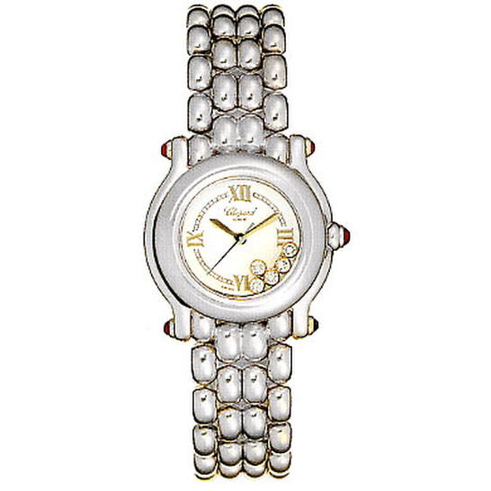 Chopard Happy Sport Diamond 18kt White Gold Ladies Watch 27/6150-21 - 546x546