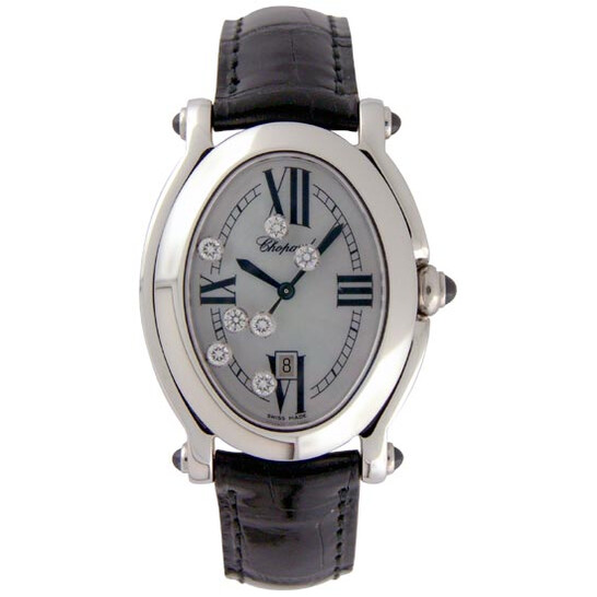 Chopard Happy Sport Diamond Steel Mother-of-pearl Black Ladies watch 278509-3005 - 546x546