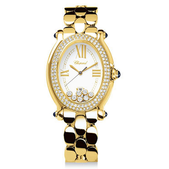 Chopard Happy Sport Oval White Diamond Dial Yellow Gold Ladies Watch 277079-0002 Chopard Happy Sport Oval White Diamond Dial Yellow Gold Ladies Watch 277079-0002 - 546x546