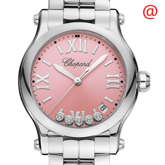 Chopard Pink Dial 288950-3001 Chopard Happy Hearts Womens Diamonds