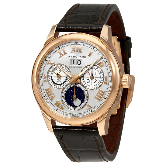 Chopard Lunar One Sunray Silver Dial 18K Rose Gold Automatic
