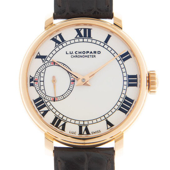 Chopard L.U.C 1963 White Porcelain Dial 18k Rose Gold Automatic Men's Watch - 546x546