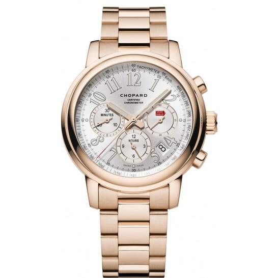 Chopard Mille Miglia Chronograph Silver Dial 18 Carat Rose Gold Automatic Men's Watch 151274-5001 - 546x546