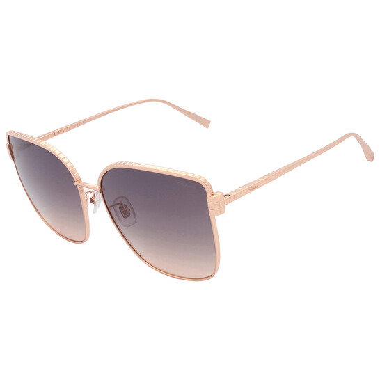 モカ Chopard Smoke Orange Gradient Butterfly Ladies Sunglasses