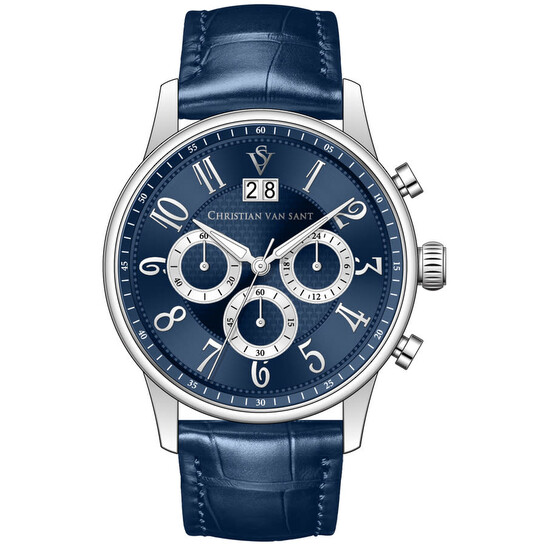 Christian Van Sant Heritage Chronograph Quartz Blue Dial Men's