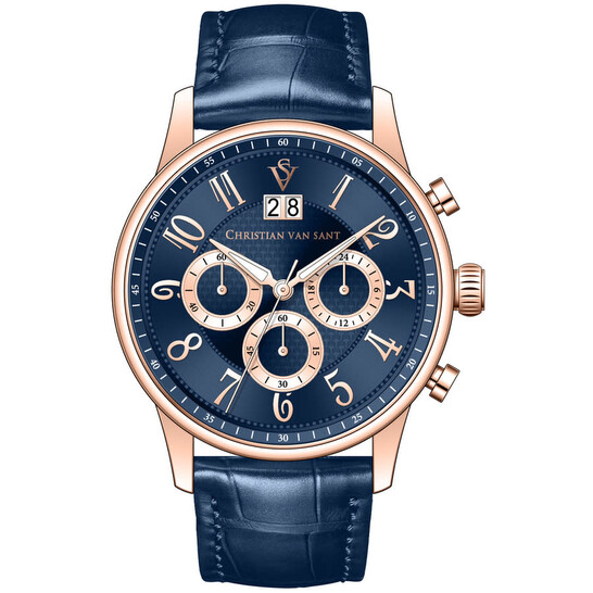 Christian Van Sant Heritage Chronograph Quartz Blue Dial Men's