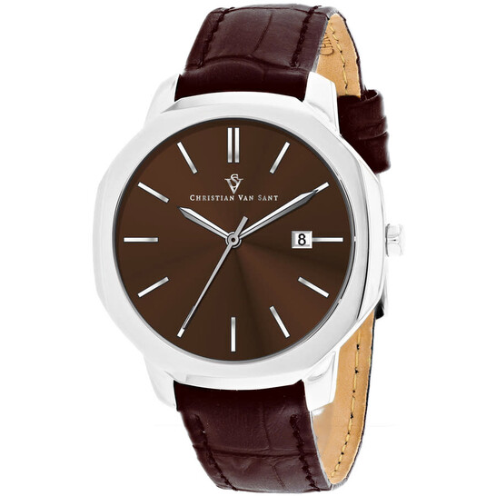 Christian Van Sant Octavius Slim Quartz Brown Dial Men's Watch