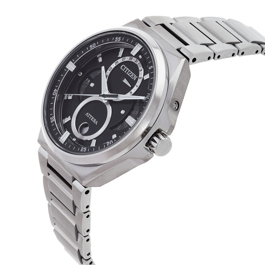 Citizen Attesa Moon Phase Black Dial Men's Watch BU0060-68E