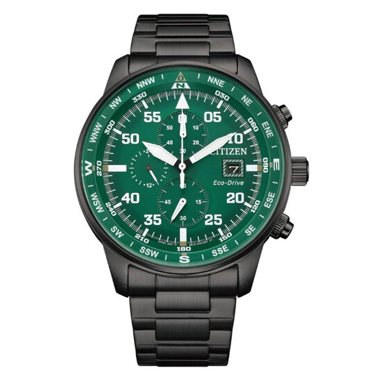 Citizen Aviator Eco-Drive Chronograph Green Dial Men's Watch