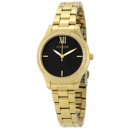 Citizen Black Dial Gold-tone Ladies Watch EL3088-59E - 546x546