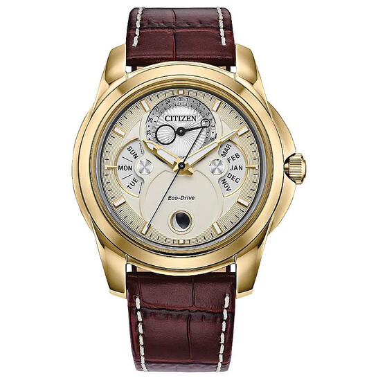 Citizen Calendrier Moon Phase Gold Dial Men's Watch BU0082-06P