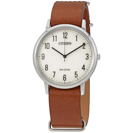 ★逆輸入★Citizen Chandler Eco-Drive Silver Dial Watch Citizen Chandler Silver Dial Men's Watch AW1371-83A