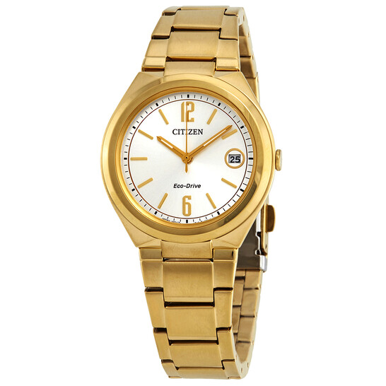 Citizen Chandler Silver Dial Yellow Gold-tone Ladies Watch