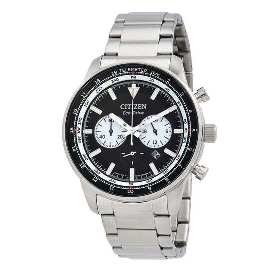 おちゃ　0910 Citizen Chronograph Eco-Drive Black Dial Men's Watch CA4500-91E