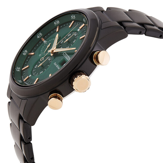 Citizen Chronograph Eco-Drive Green Dial Men's Watch CA0746-85X