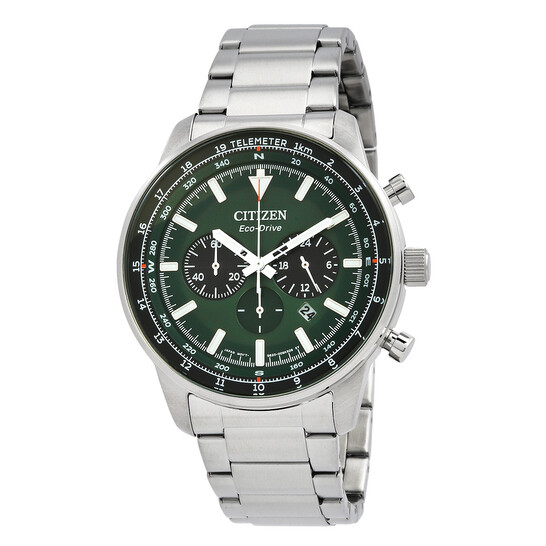 Citizen Chronograph Eco-Drive Green Dial Men's Watch CA4500-91X