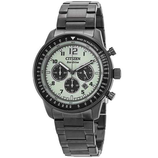 Citizen Chronograph Eco-Drive Green Dial Men's Watch CA4507-84X