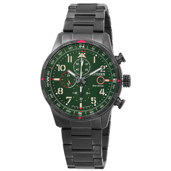 Citizen Chronograph Green Dial Men's Watch CA0797-84X