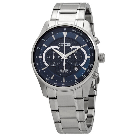 Citizen Chronograph Quartz Blue Dial Stainless Steel Men's Watch