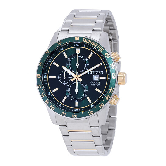 Citizen Chronograph Quartz Green Dial Men's Watch AN3689-55X