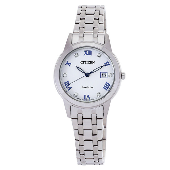 Citizen Silver - white face with diamonds Amazon.com: Citizen Quartz Women main image 2