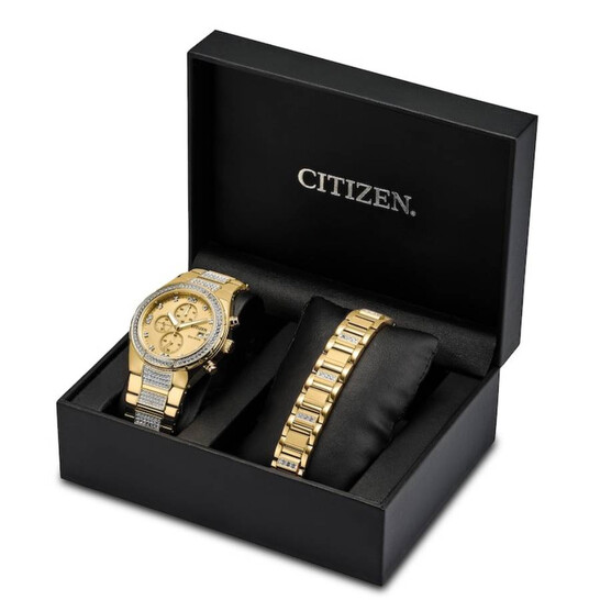 Citizen Corso Eco-Drive Chronograph Watch and Bracelet Box Set