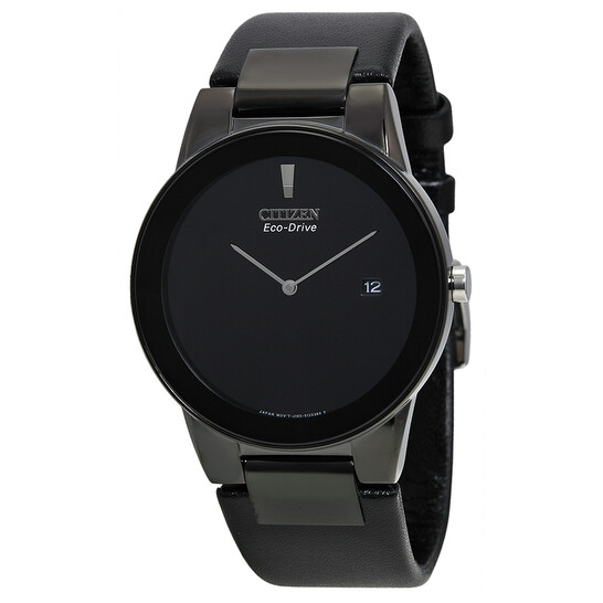 Citizen Eco Drive Axiom Black Dial Black Leather Men's Watch