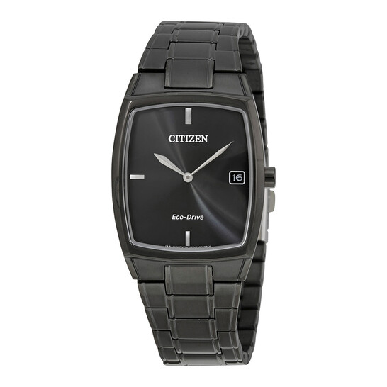 Citizen Eco-Drive Black Stainless Steel Men's Dress Watch AU1077