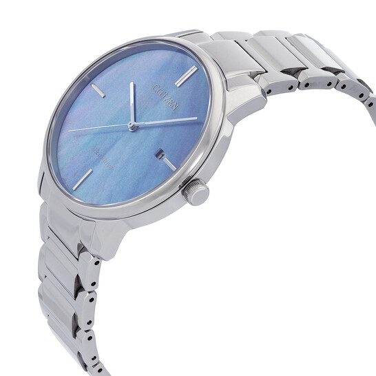 CITIZEN Eco-Drive マザーオブパールダイヤル Citizen Eco-Drive Blue Mother of Pearl Dial Stainless Steel