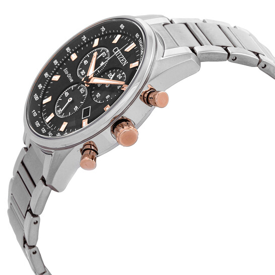 Citizen Eco-Drive Chronograph Black Dial Men's Watch AT2396-86E