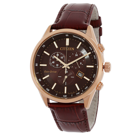 Citizen Eco-Drive Chronograph Brown Dial Men's Watch AT2573-07X