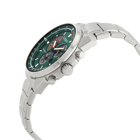 Citizen Eco-Drive Chronograph Green Dial Men's Watch AT1190