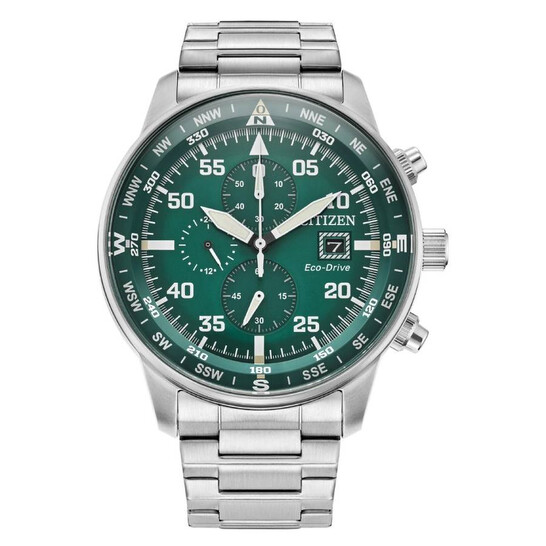 Citizen Eco-Drive Chronograph Green Dial Men's Watch CA0699-59X