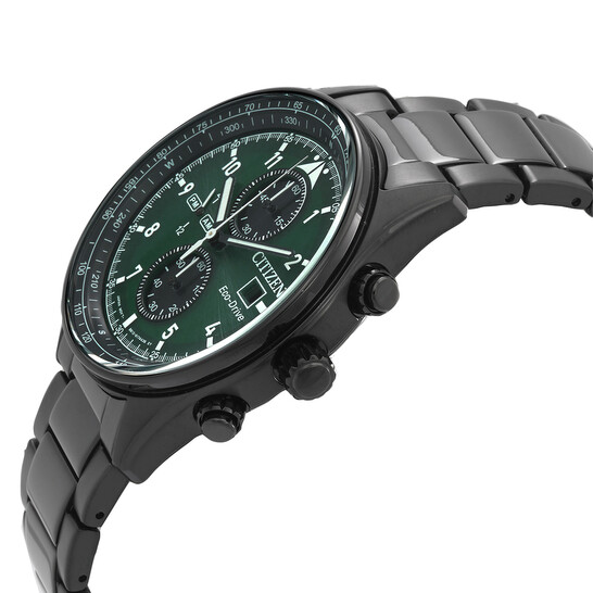 Citizen Eco-Drive Chronograph Green Dial Men's Watch CA0775-87X