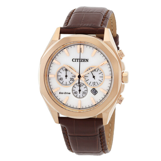 Citizen Eco-Drive Chronograph Ivory White Dial Men's Watch CA4593