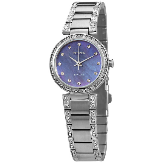 Citizen Eco-Drive Crystal Blue Mother of Pearl Dial Ladies