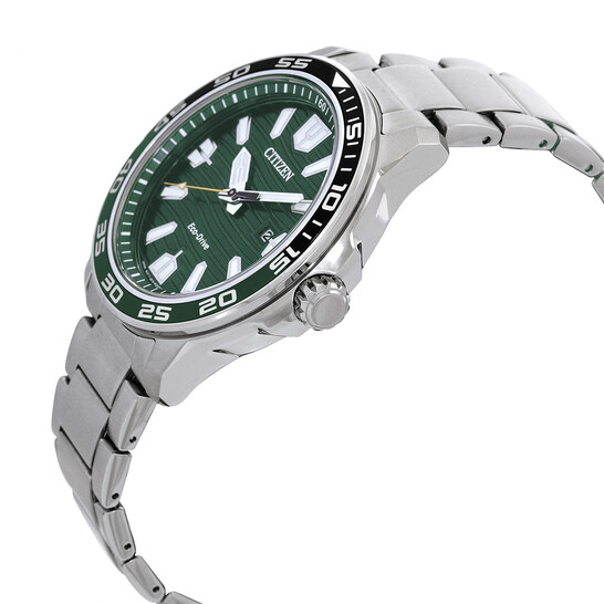 Citizen Eco-Drive Green Dial Stainless Steel Men's Watch AW1526