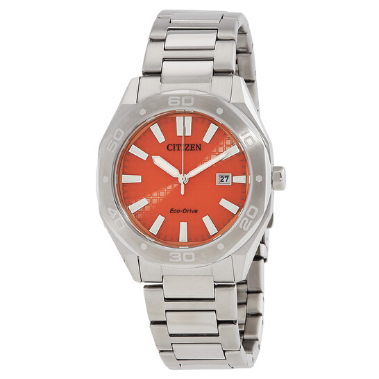 Citizen Eco-Drive Orange Dial Men's Watch BM7630-80Z 4974374341433