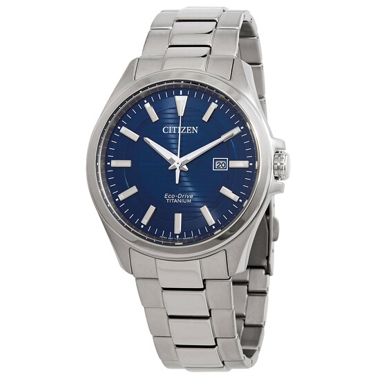 モデーア　セルプルーフ　トリオ Citizen Eco-Drive Super Titanium Blue Dial Men's Watch BM7470-84L