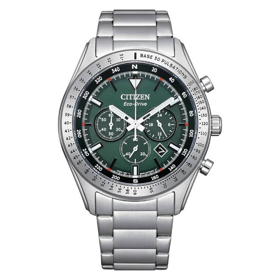 Citizen Eco-Drive Weekender Chronograph Green Dial Men's Watch
