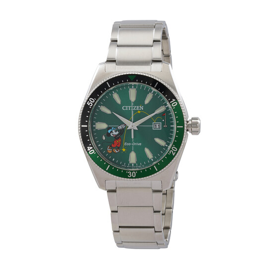 Citizen Green Dial Men's Tee Time Mickey Watch AW1595-78W