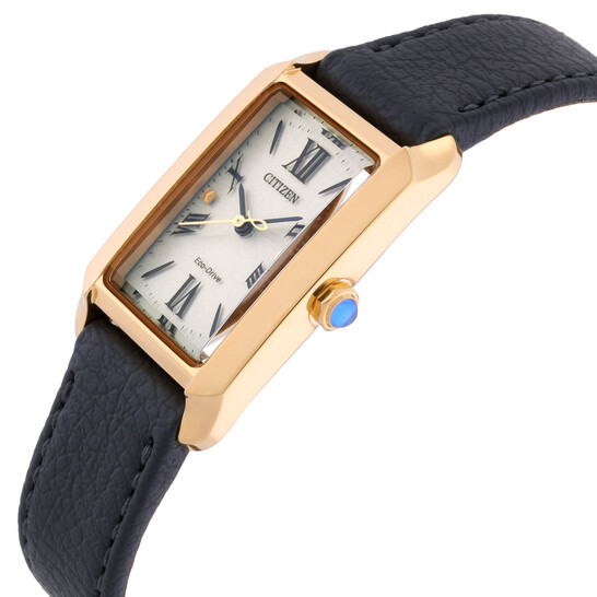 逆輸入★電池交換不要 CITIZEN ECO-DRIVE L BIANCA LADIES WATCH Citizen Women's L Bianca Three Hand Black Leather Strap