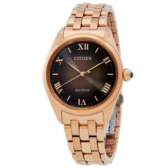 Citizen L Classic Eco-Drive Brown Dial Ladies Watch EM1143-81Z