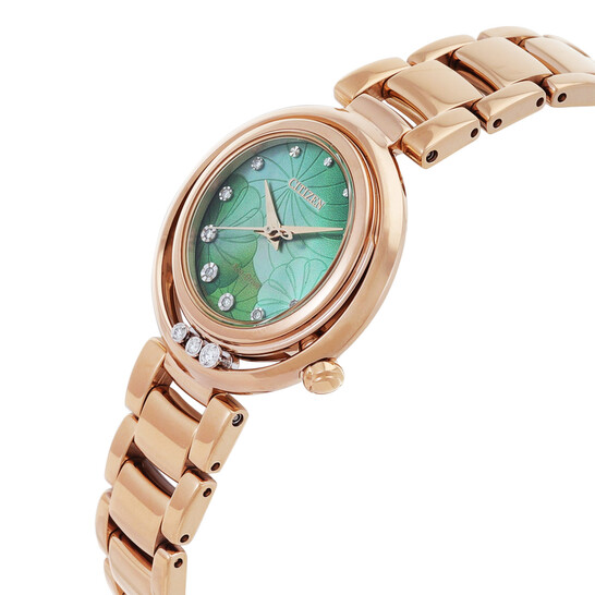 Citizen L Eco-Drive Diamond Green Mother of Pearl Dial Ladies