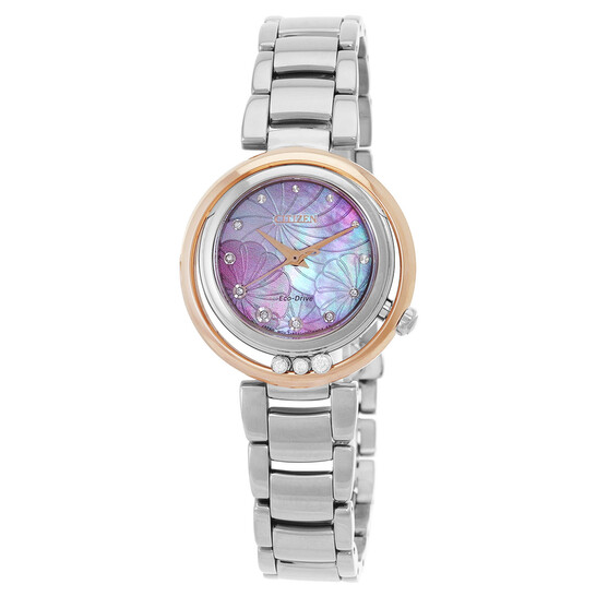 Citizen L Eco-Drive Diamond Pink Mother of Pearl Dial Ladies Watch