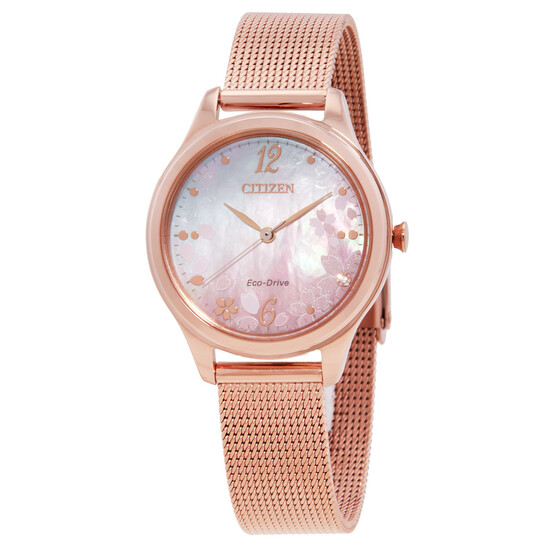Citizen Lady Eco-Drive Mother of Pearl Dial Watch EM0508-80D