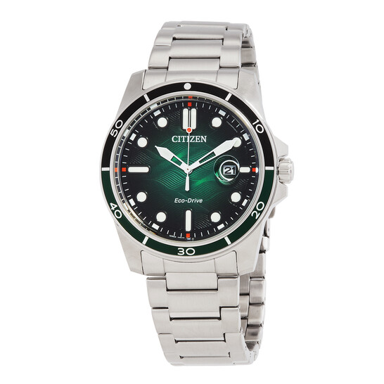 Citizen Marine 1810 Eco-Drive Green Dial Men's Watch AW1811-82X