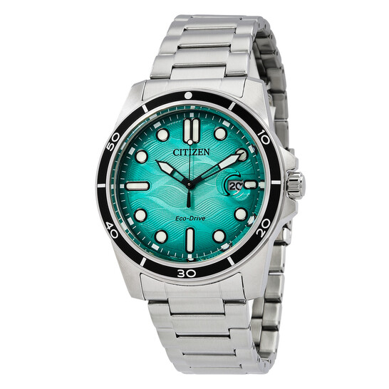 Citizen Marine 1810 Eco-Drive Turquoise Dial Men's Watch AW1816