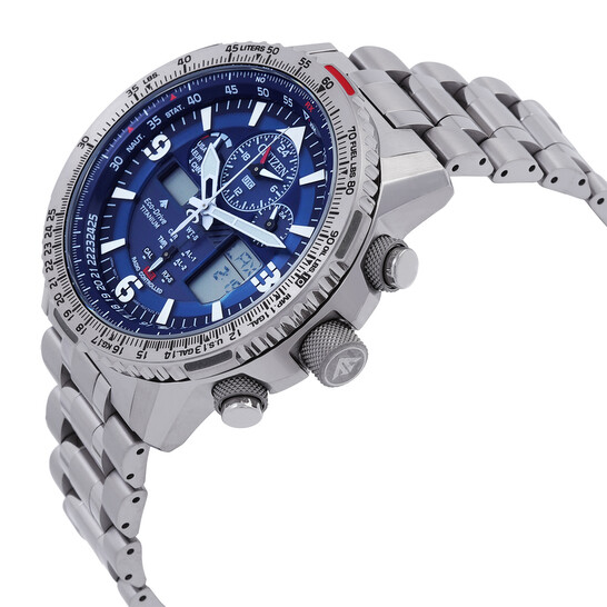 Citizen Promaster Sky Perpetual Alarm World Time Chronograph Analog-Digital  Blue Dial Men's Watch JY8100-80L